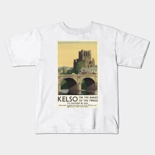 Kelso, Scotland - Vintage Railway Travel Poster - 1941 Kids T-Shirt